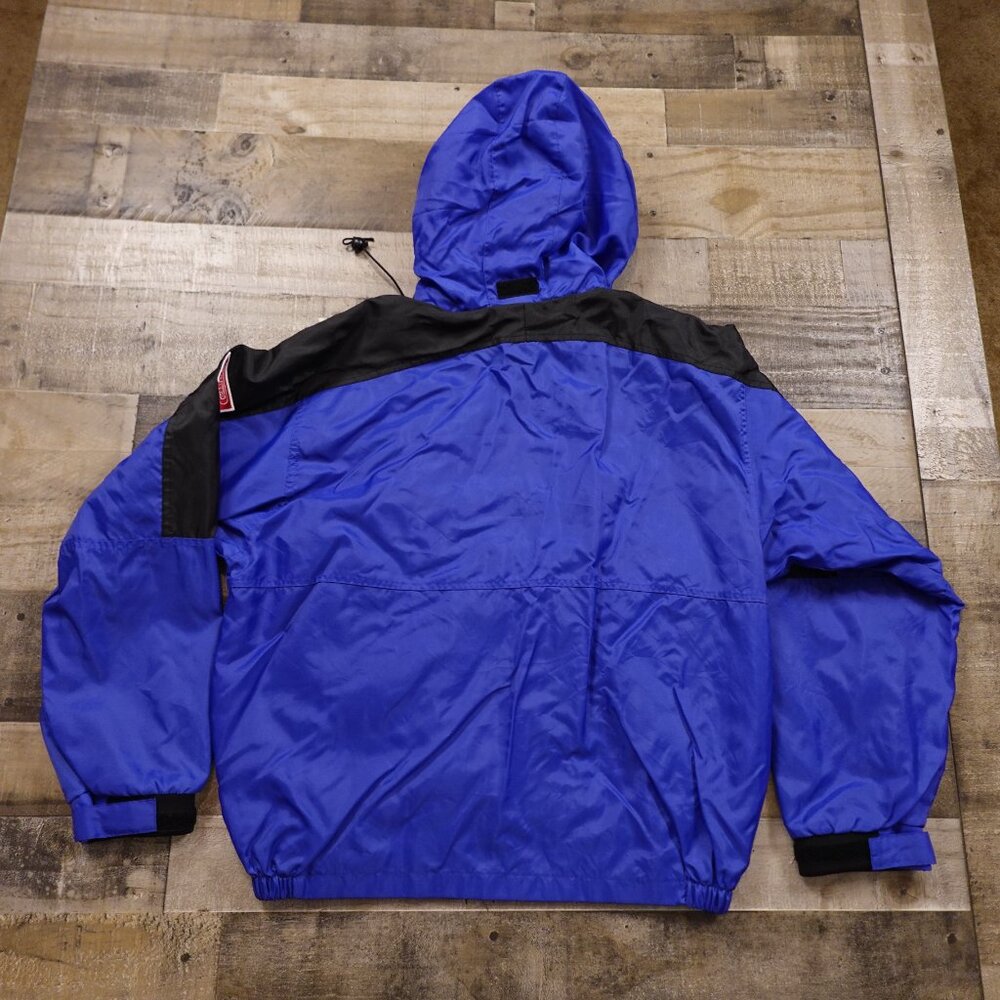 Marlboro windbreaker jacket full zip adult medium blue black rain proof vintage - Picture 8 of 14